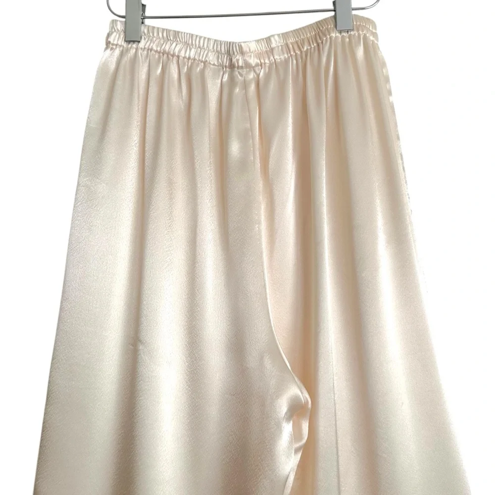 VICTORIA’S SECRET‎ Gold Label Champagne Satin Lounge Pants Wide Leg Hostess M